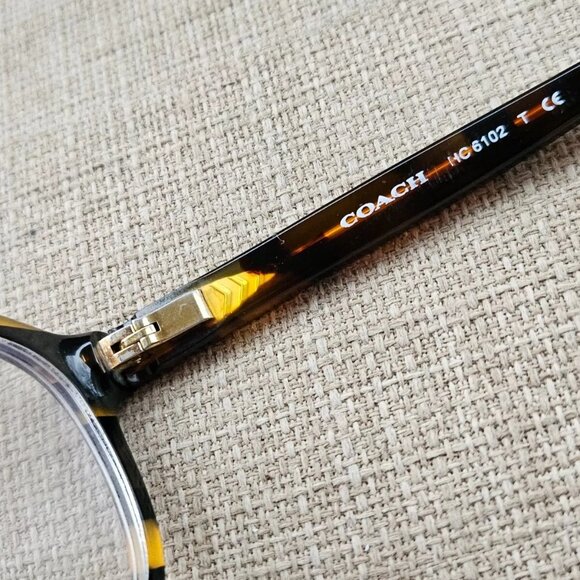 Coach Women Eyeglasses/Glasses Frame HC6102 BLK AMBER GLTR Vasity Stripe Frame - Picture 10 of 12